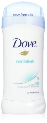 Dove desodorante invisible sensible sólido 76 ml, empaque de 6 unidades para uso diario.