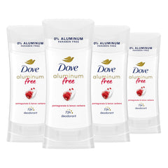 Dove desodorante sin aluminio para mujer en barra granada y verbena, protección duradera.
