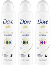 Dove desodorante en spray seco invisible, lata para frescura duradera sin manchas.