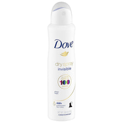 Desodorante Dove en spray invisible sin manchas en ropa de colores.