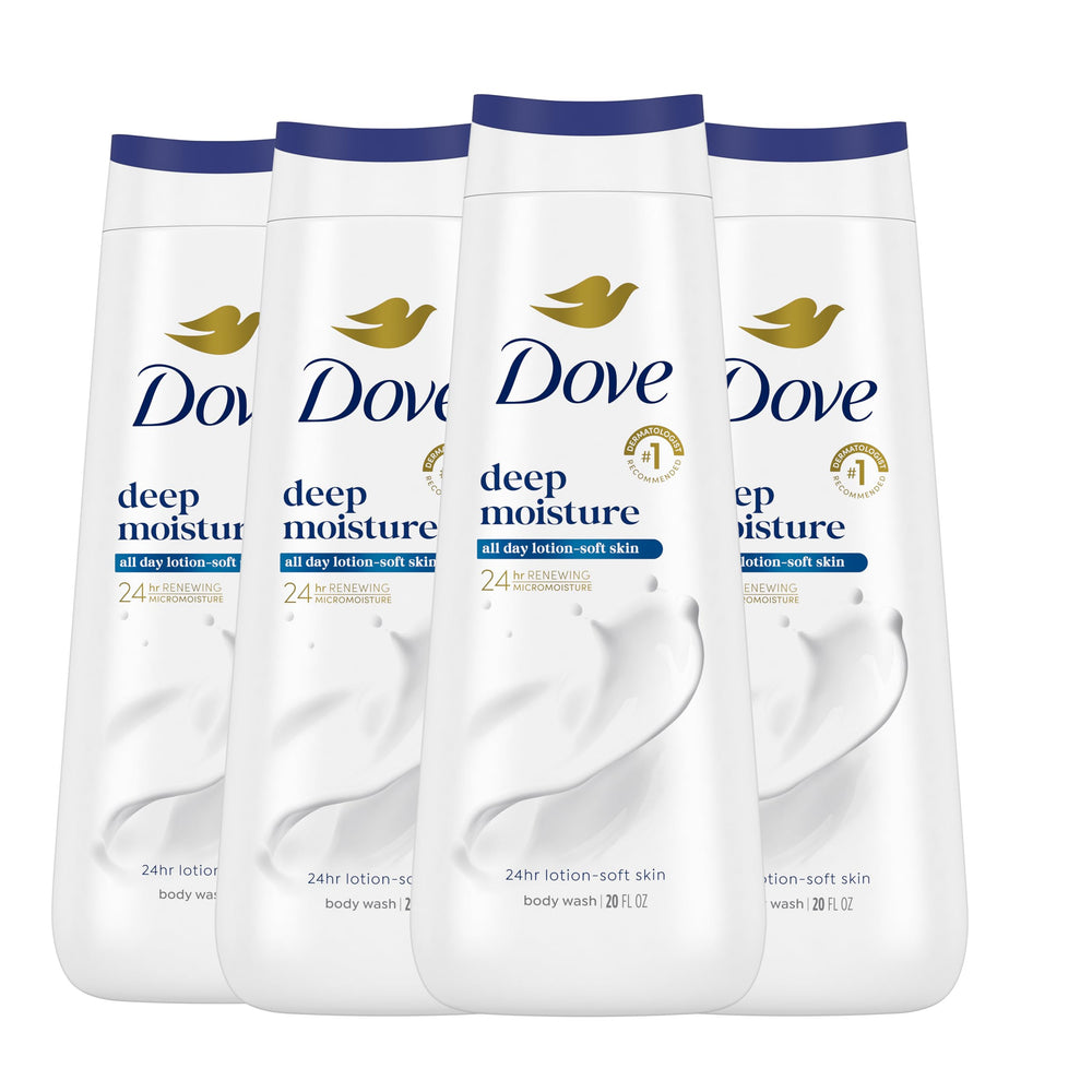 Dove gel de ducha nutritivo, vertido en la palma para una espuma suave