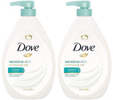 Dove gel ducha piel sensible, botella con bomba, paquete 2 para uso diario suave.