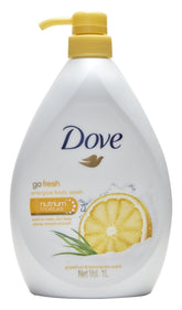 Dove Go Fresh Energize, botella con dispensador, facilita duchas rápidas y refrescantes.