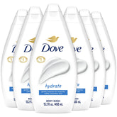 Dove Hidratante Ducha: botella frontal, hidratación suave para piel seca.