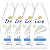 Dove Hidratante Ducha Corporal, botella 4-pack, piel suave tras la ducha