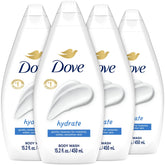 Dove hidratación profunda: botella con espuma cremosa para piel suave y nutrida.