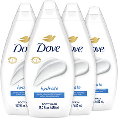 Dove hidratación profunda: botella con espuma cremosa para piel suave y nutrida.