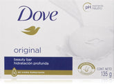 Dove Jabon Original: barra blanca con crema hidratante para piel suave.