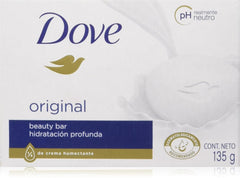 Dove Jabon Original: barra blanca con crema hidratante para piel suave.