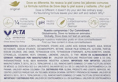 Dove Jabon Original para piel sensible, fórmula suave y hipoalergénica.