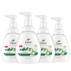 Dove Lavado de Manos Espuma Aloe Eucalipto en botella, muestra hidratación suave.