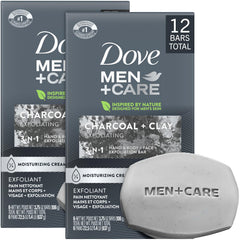 Dove Men+Care barra exfoliante carbón arcilla para rostro, limpieza profunda