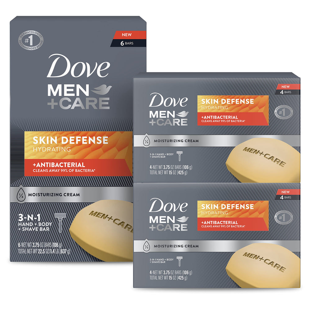 DOVE MEN + CARE Skin Defense: barra de jabón para piel suave y limpia tras la ducha