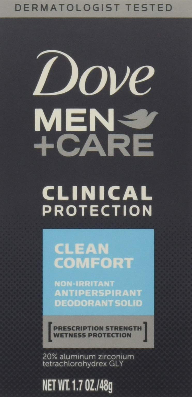Dove Men+Care desodorante 96H frente del producto, protección duradera para el día.