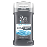 Dove Men+Care barra desodorante con confort limpio para uso diario