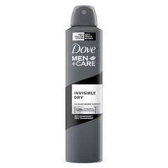 Desodorante aerosol invisible de DOVE MEN + CARE 250 ml protege sin dejar manchas.