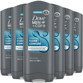 Botella de Dove Men+Care gel de ducha para cuerpo y rostro, limpieza refrescante.