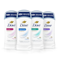 Protección antitranspirante de Dove durante todo el día sin manchas