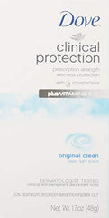 Dove Protección Clínica Original Clean, etiqueta con vitaminas E y F para cuidado