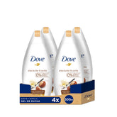 Dove Purely Pampering gel douche karité vanille, mousse riche pour une peau douce.