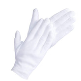 Guantes de algodón blancos DOVORTEX para eczema, uso nocturno suave y cómodo.