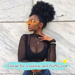 Doxken Afro Puff con clip y cordón, fácil de colocar