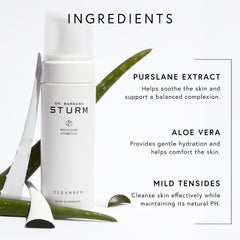 Dr. Barbara Sturm limpiador facial prepara la piel para hidratante y serum.