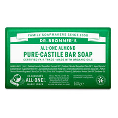 Dr. Bronner's All-One barra castile almendra envase reciclado para el medio ambiente