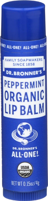 Dr. Bronner's bálsamo labial orgánico menta, envase compacto para viaje