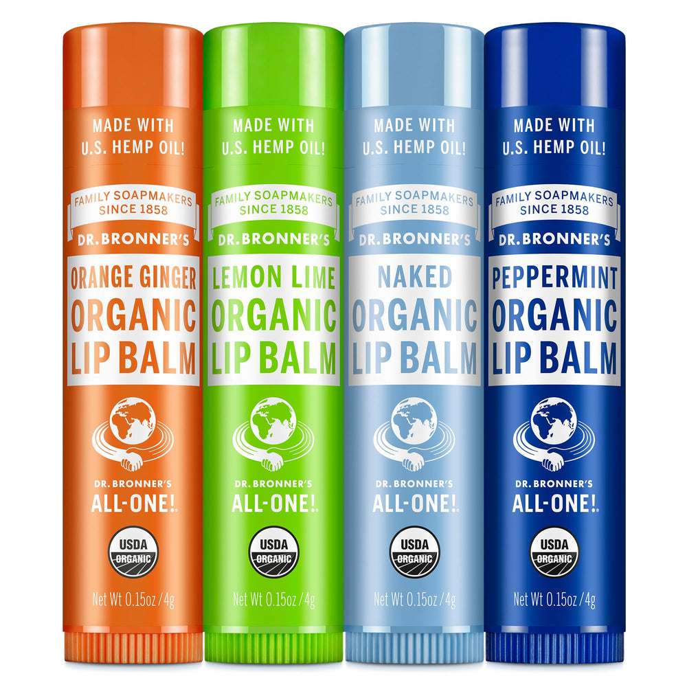 Dr. Bronner's balsamo labial menta, hidratación suave para labios