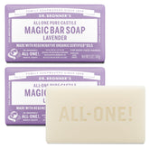 Dr. Bronner's barra magia castile lavanda: limpieza suave y espuma rica para piel