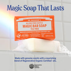 Dr. Bronner's barra magia para cara y cuerpo, versátil y fácil de enjuagar