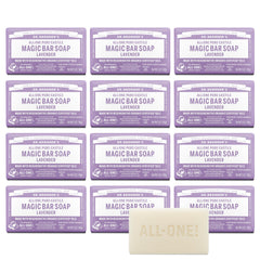 Dr. Bronner's barra mágica lavanda con espuma rica ideal para higiene diaria