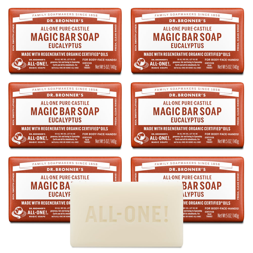 Savon Dr. Bronner’s eucalyptus avec emballage recyclable, pratique et durable