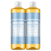 Dr. Bronner's bebé sin aroma, jabón líquido suave para piel delicada