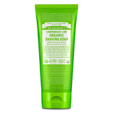 Dr. Bronner's Jabón de afeitar limón, volcado de botella, espuma suave para piel sensible.
