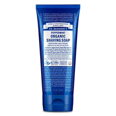 Dr. Bronner's jabón de afeitar menta, empaque práctico para casa