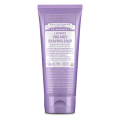 Dr. Bronner's jabón de afeitar orgánico lavanda, espuma cremosa para afeitado suave.