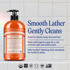 Espuma cremosa de Dr. Bronner's para lavado de manos y cuerpo.