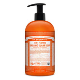 Dr. Bronner's Jabón de Azúcar Orgánico con Árbol de Té en botella, aroma suave.