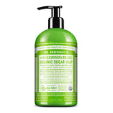 Dr. Bronner's Jabón de azúcar orgánico con hierba limón, ideal para lavado de manos diario.