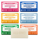 Dr. Bronner's jabon-barra castile Almendra, limpieza suave para piel sensible y cabello