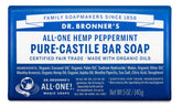 Dr. Bronner's jabón en barra de menta para manos, limpieza suave diaria.
