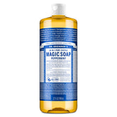 Dr. Bronner's Jabón líquido, chorro de la botella, limpieza diaria suave.
