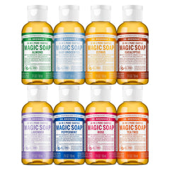 Dr. Bronner's Jabón líquido Pure-Castile: pack 2 oz, variedad para cuerpo y lavado diario.