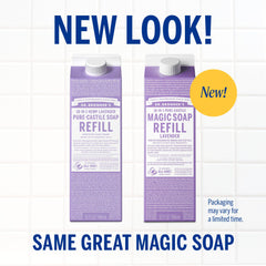 Aroma relajante de lavanda de Dr. Bronner's en jabón líquido.