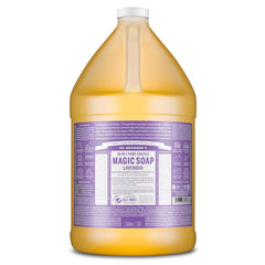 Dr. Bronner's Lavanda: jabón líquido 1 galón, ideal para piel suave y uso diario.