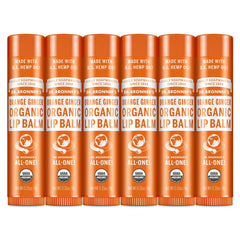 Dr. Bronner’s Organic Lip Balm 6-pack packaging close-up, showcasing eco-friendly packaging and value
