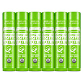 Pack de Dr. Bronner's labial orgánico de 6 unidades para uso diario.