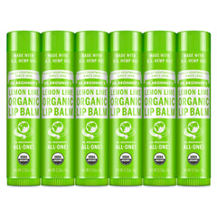 Pack de Dr. Bronner's labial orgánico de 6 unidades para uso diario.